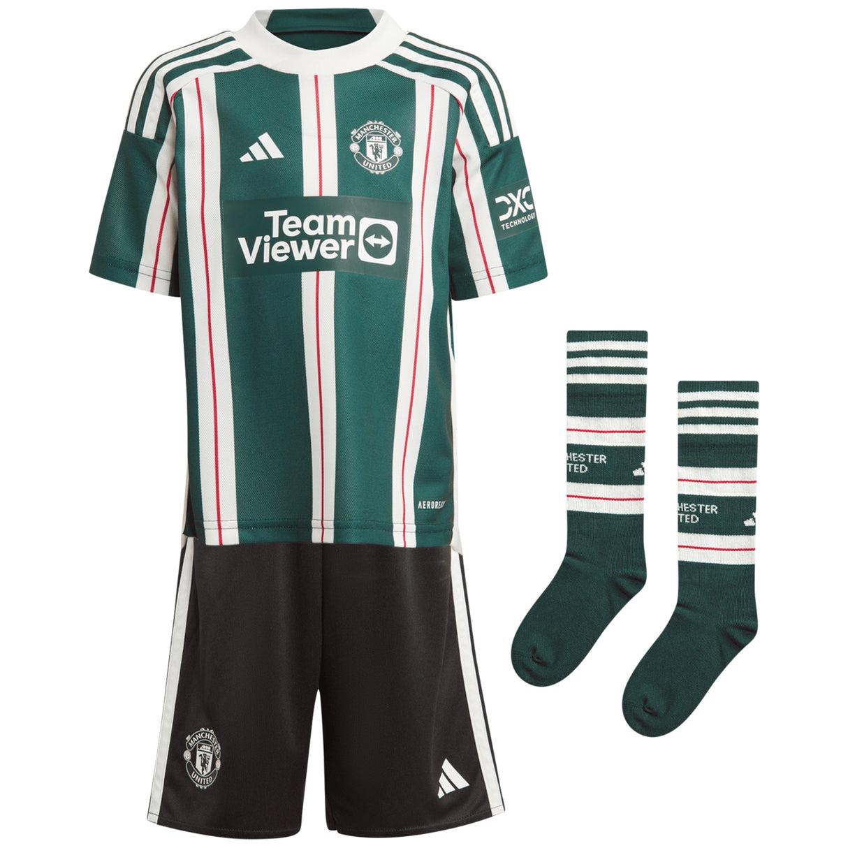 Manchester United EPL adidas Away Minikit 2023-24 with R. Varane 19 printing - Kit Captain