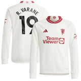 Manchester United EPL adidas Third Shirt 2023-24 - Kids - Long Sleeve with R. Varane 19 printing - Kit Captain