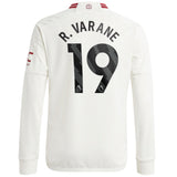 Manchester United EPL adidas Third Shirt 2023-24 - Kids - Long Sleeve with R. Varane 19 printing - Kit Captain