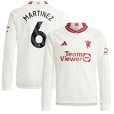 Manchester United EPL adidas Third Shirt 2023-24 - Kids - Long Sleeve with Martinez 6 printing - Kit Captain