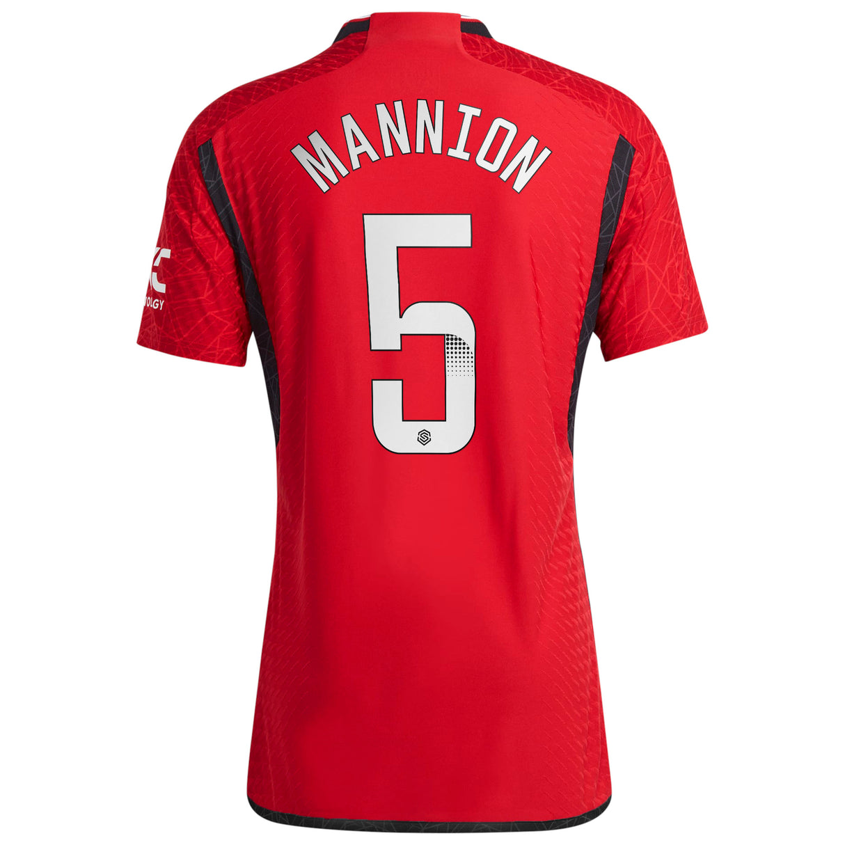 Manchester United WSL adidas Home Authentic Shirt 2023-24 with Mannion 5 printing - Kit Captain