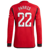 Manchester United WSL adidas Home Authentic Shirt 2023-24 - Long Sleeve with Parris 22 printing - Kit Captain