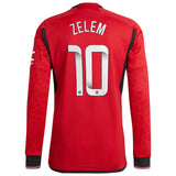 Manchester United WSL adidas Home Authentic Shirt 2023-24 - Long Sleeve with Zelem 10 printing - Kit Captain