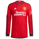 Manchester United WSL adidas Home Authentic Shirt 2023-24 - Long Sleeve with Hanson 18 printing - Kit Captain