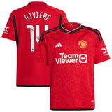 Manchester United WSL adidas Home Shirt 2023-24 - Kids with Riviere 14 printing - Kit Captain