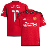 Manchester United WSL adidas Home Shirt 2023-24 - Kids with Galton 11 printing - Kit Captain