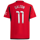 Manchester United WSL adidas Home Shirt 2023-24 - Kids with Galton 11 printing - Kit Captain