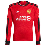 Manchester United WSL adidas Home Shirt 2023-24 - Kids - Long Sleeve with Parris 22 printing - Kit Captain