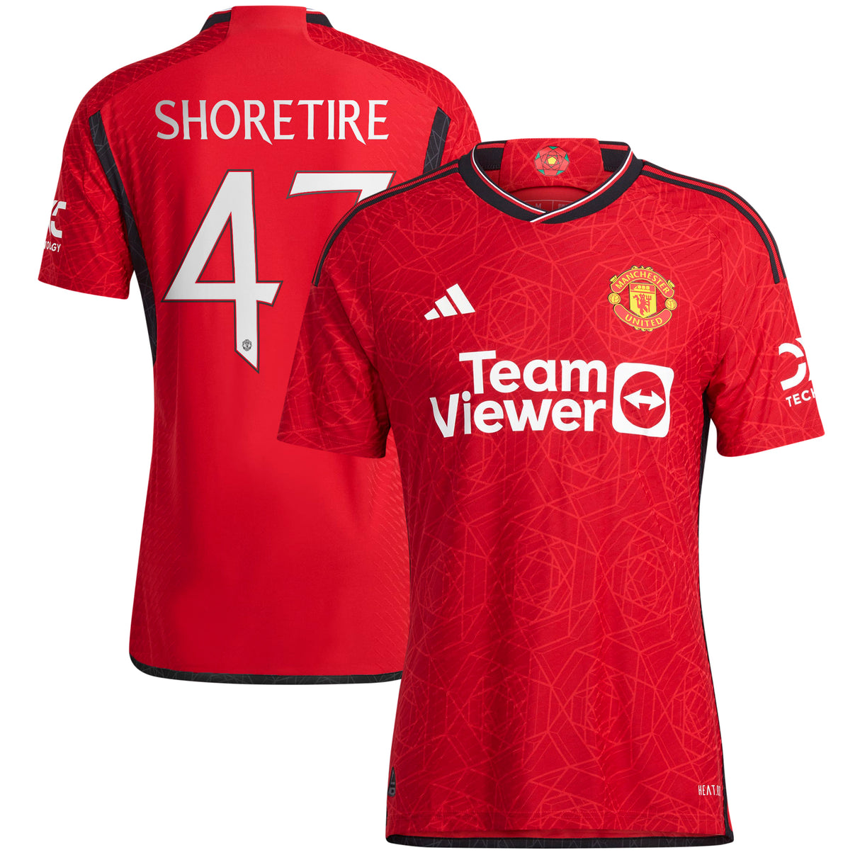 Manchester United Cup Home Authentic Shirt 2023-24 with Shoretire 47 printing - Kit Captain