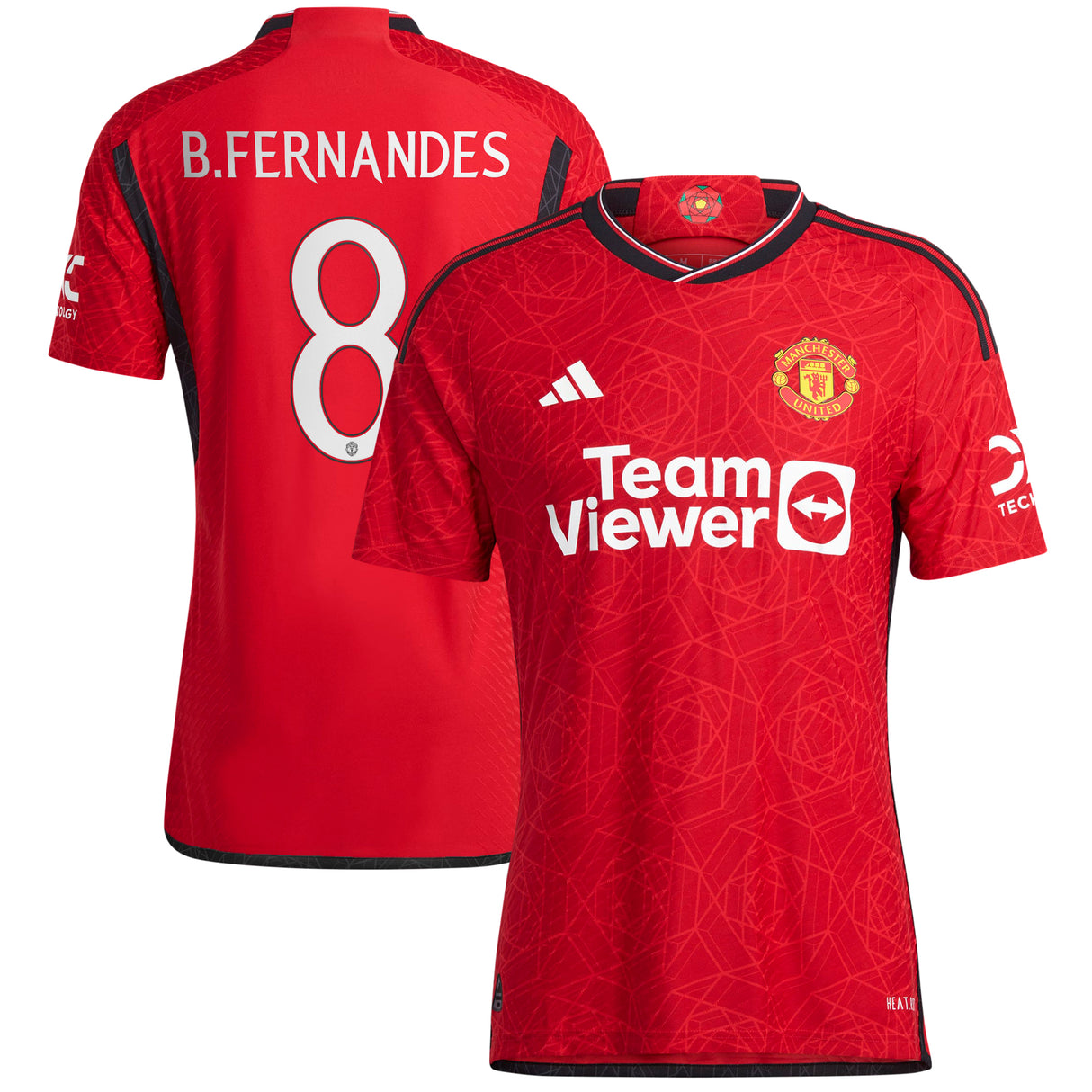 Manchester United Cup Home Authentic Shirt 2023-24 with B.Fernandes 8 printing - Kit Captain