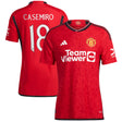 Manchester United Cup Home Authentic Shirt 2023-24 with Casemiro 18 printing - Kit Captain