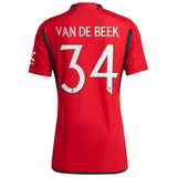 Manchester United Cup Home Authentic Shirt 2023-24 with Van De Beek 34 printing - Kit Captain