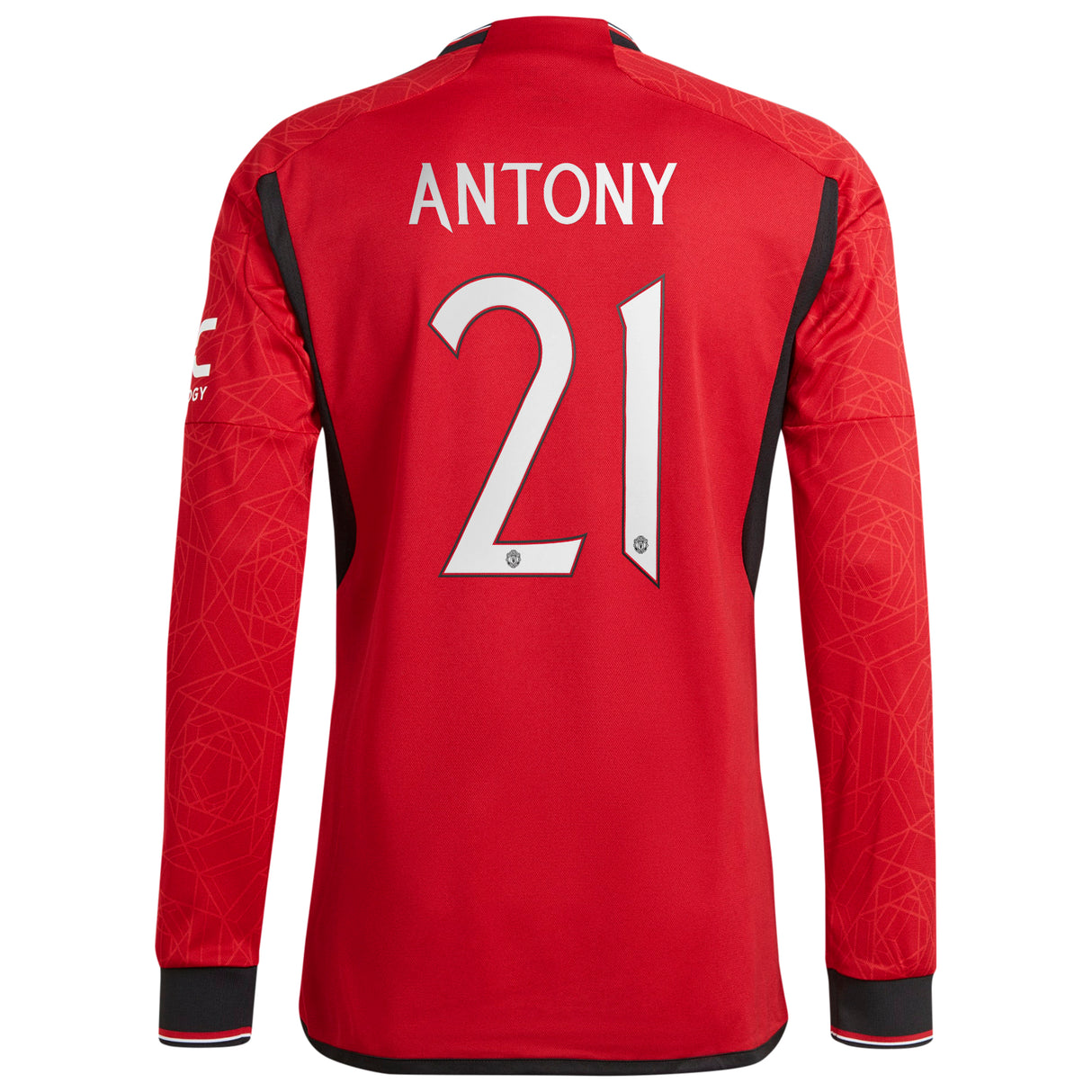 Manchester United Cup Home Authentic Shirt 2023-24 - Long sleeve with Antony 21 printing