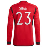 Manchester United Cup Home Authentic Shirt 2023-24 - Long sleeve with Shaw 23 printing - Kit Captain