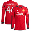 Manchester United Cup Home Authentic Shirt 2023-24 - Long sleeve with Hannibal 46 printing - Kit Captain