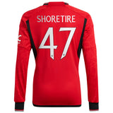 Manchester United Cup Home Shirt 2023-24 - Long Sleeve with Shoretire 47 printing - Kit Captain