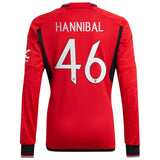 Manchester United Cup Home Shirt 2023-24 - Long Sleeve with Hannibal 46 printing - Kit Captain