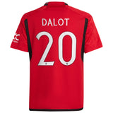 Manchester United Cup Home Shirt 2023-24 - Kids with Dalot 20 printing - Kit Captain