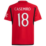 Manchester United Cup Home Shirt 2023-24 - Kids with Casemiro 18 printing - Kit Captain