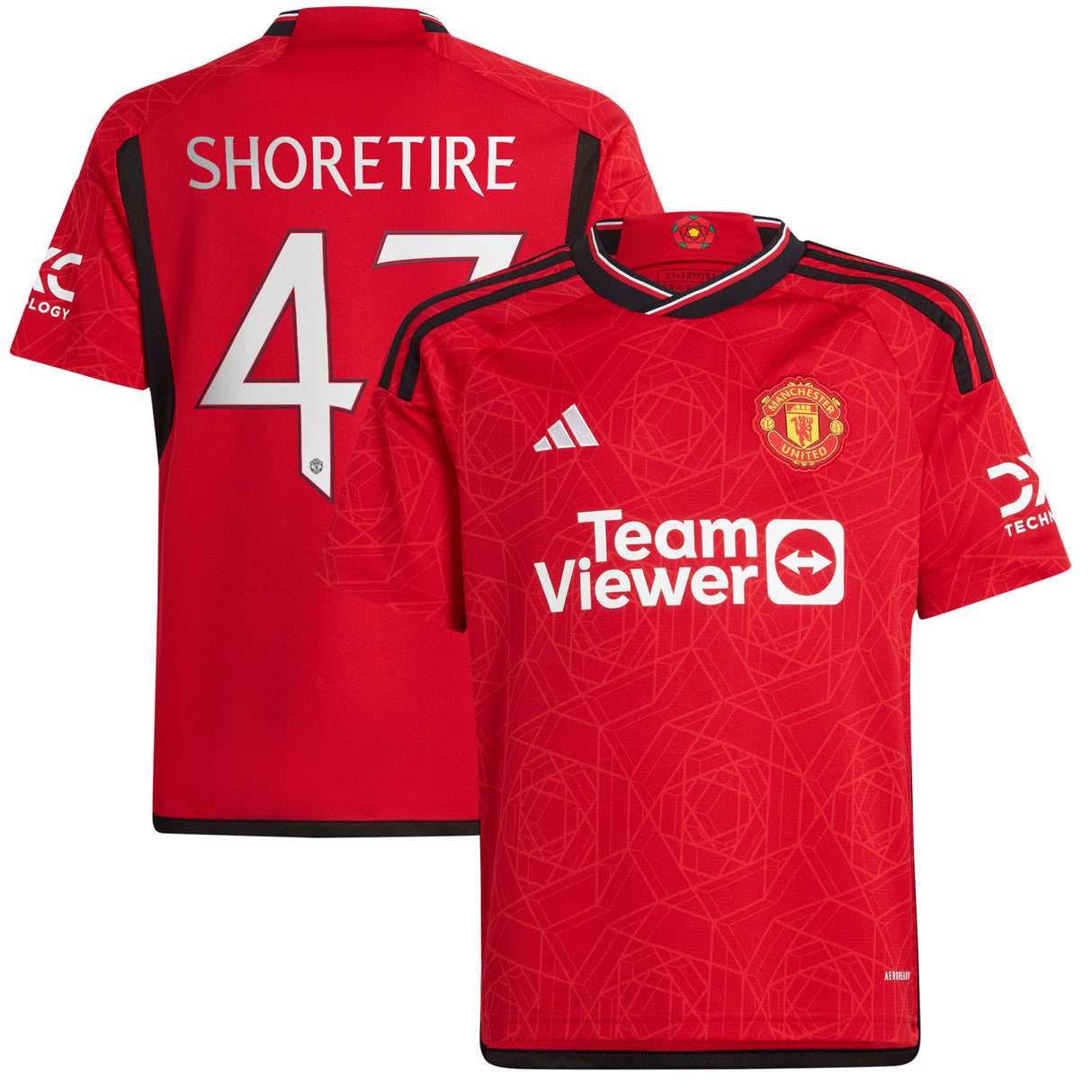 Manchester United Cup Home Shirt 2023-24 - Kids with Shoretire 47 printing - Kit Captain