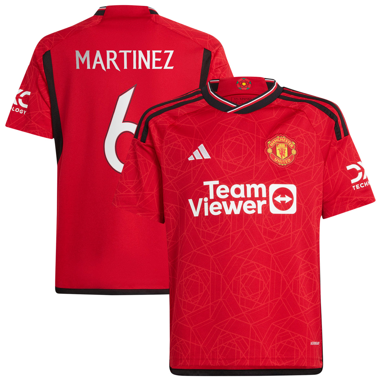 Manchester United Cup Home Shirt 2023-24 - Kids with Martinez 6 printing - Kit Captain