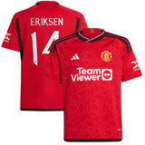 Manchester United Cup Home Shirt 2023-24 - Kids with Eriksen 14 printing - Kit Captain