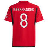 Manchester United Cup Home Shirt 2023-24 - Kids with B.Fernandes 8 printing - Kit Captain