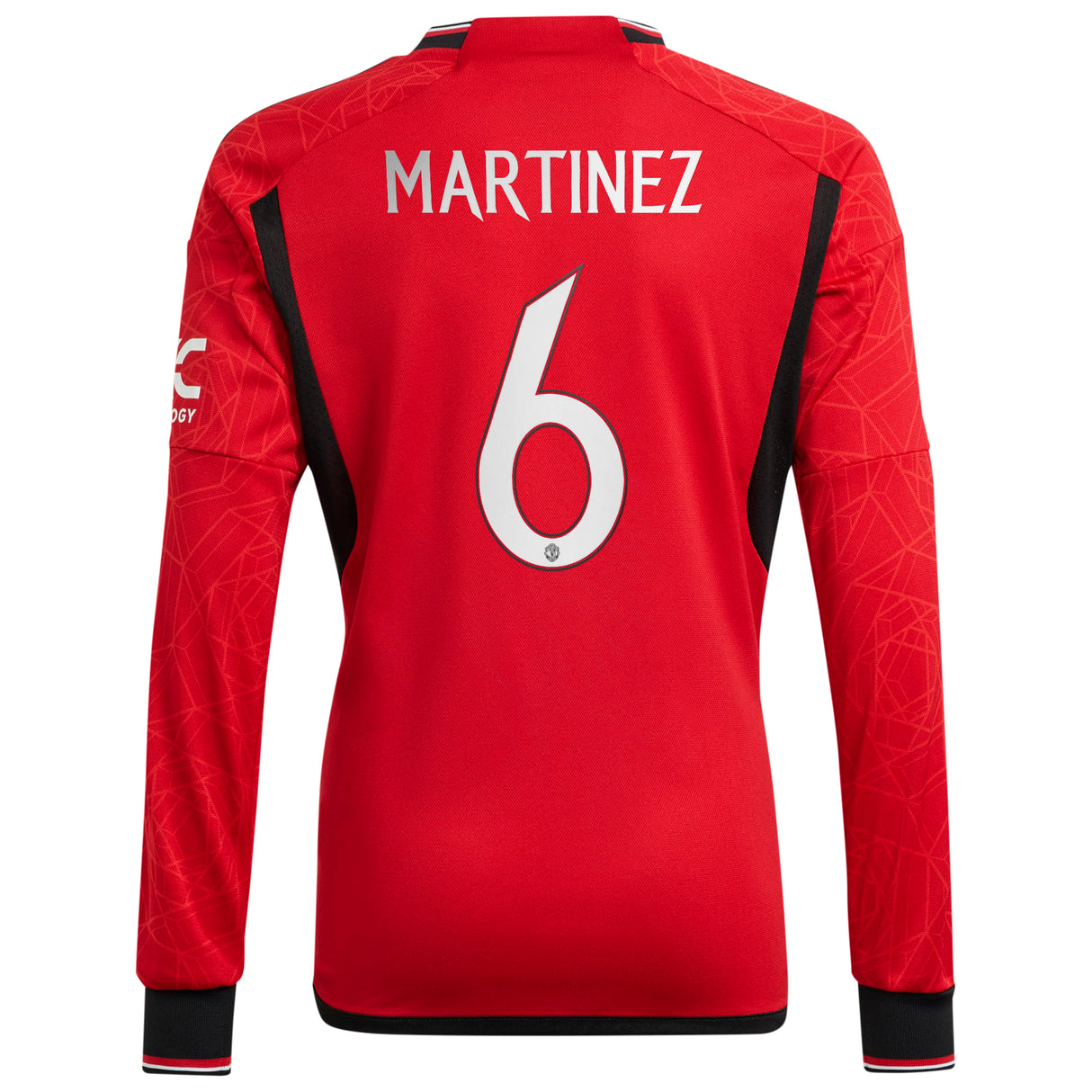 Manchester United Cup Home Shirt 2023-24 - Kids - Long Sleeve with Martinez 6 printing - Kit Captain