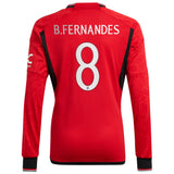 Manchester United Cup Home Shirt 2023-24 - Kids - Long Sleeve with B.Fernandes 8 printing - Kit Captain