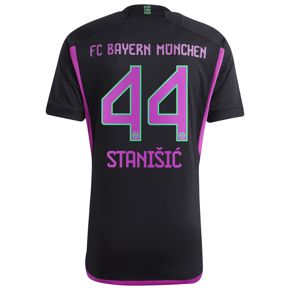 FC Bayern adidas Away Shirt 2023-24 with StaniÅ¡ic 44 printing - Kit Captain