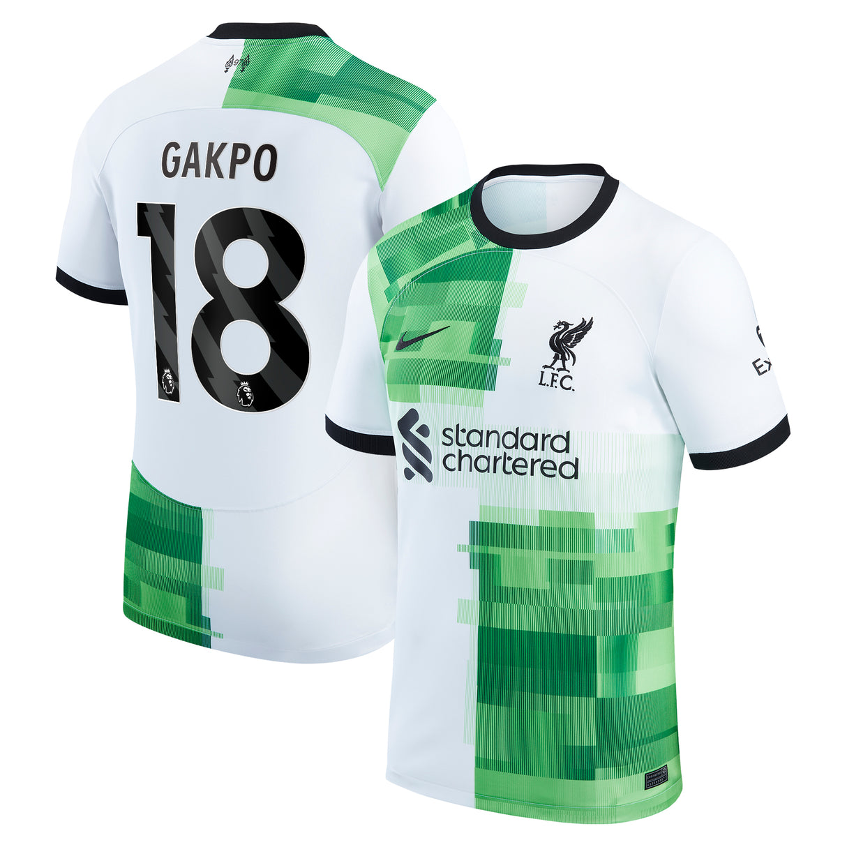 Liverpool Nike Away Stadium Shirt - 2023-24 with Gakpo 18 printing - Kit Captain