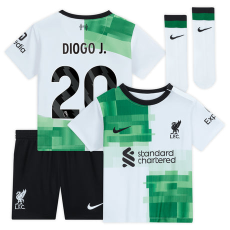 Liverpool Nike Away Stadium Kit - 2023-24 - Infant with Diogo J. 20 printing - Kit Captain