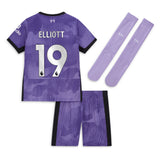 Liverpool Nike Third Stadium Kit 2023-24 - Little Kids with Elliott 19 printing - Kit Captain