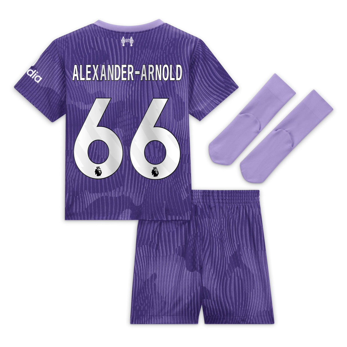 Liverpool Nike Third Stadium Mini Kit 2023-24 - Infant with Alexander-Arnold 66 printing - Kit Captain