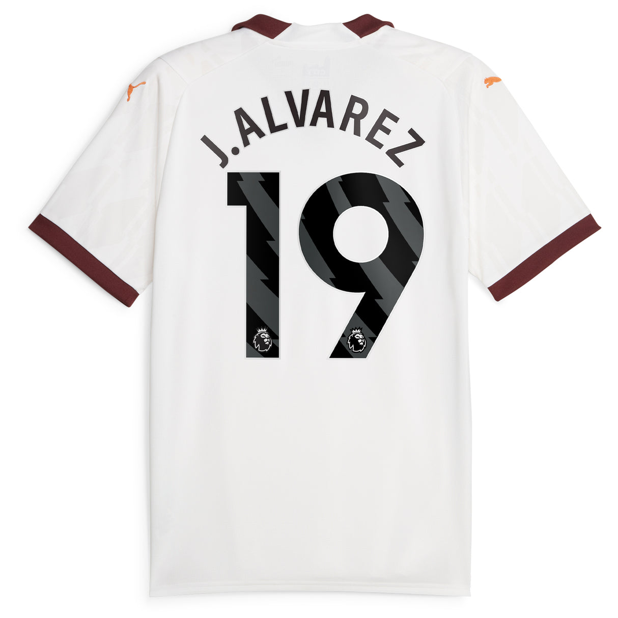 Manchester City Puma Away Shirt 2023-24 with J.Alvarez 19 printing - Kit Captain