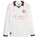 Manchester City Puma Away Shirt 2023-24 - Long Sleeve - Kids with Haaland 9 printing - Kit Captain