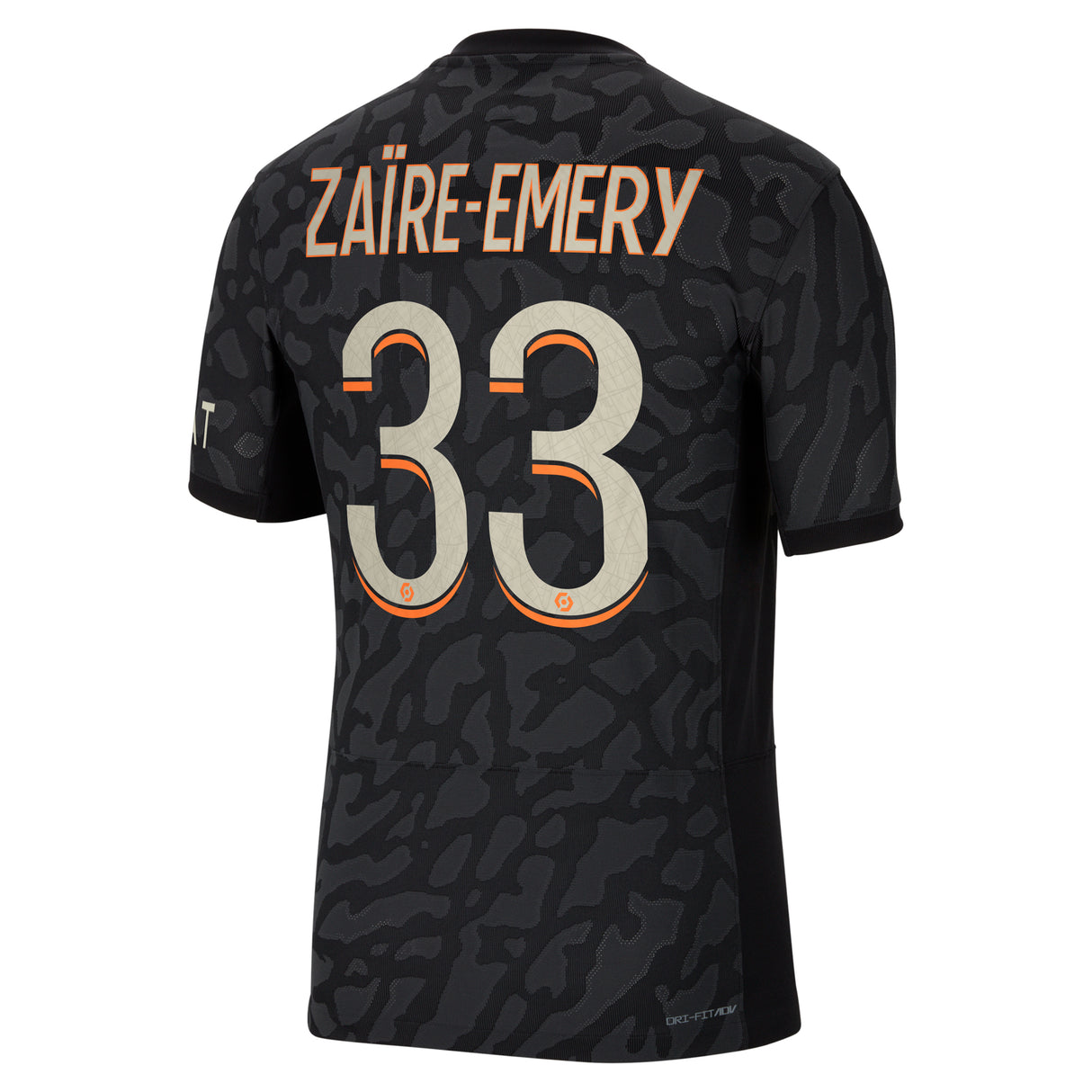 PSG x Jordan Third Dri-FIT ADV Match Shirt 2023-24 with Zaïre-Emery 33 printing - Kit Captain