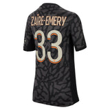 PSG x Jordan Third Stadium Shirt 2023-24 - Kids with Zaïre-Emery 33 printing - Kit Captain