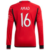 Manchester United Cup Home Shirt 2023-24 - Kids - Long Sleeve with Amad 16 printing - Kit Captain