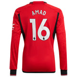 Manchester United EPL adidas Home Shirt 2023-24 - Long Sleeve with Amad 16 printing - Kit Captain