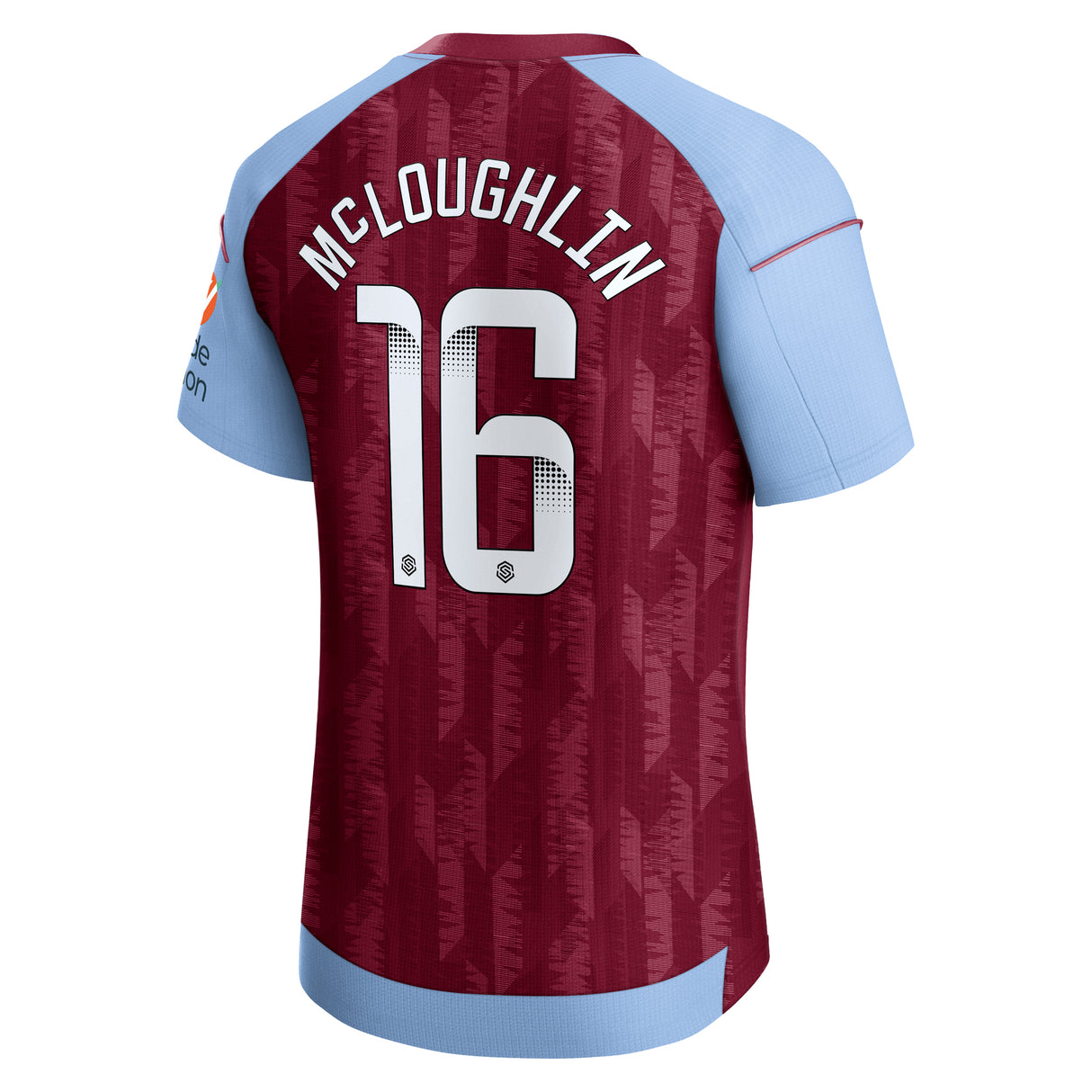 Aston Villa Castore WSL Home Pro Shirt 2023-24 with McLoughlin 16 printing - Kit Captain