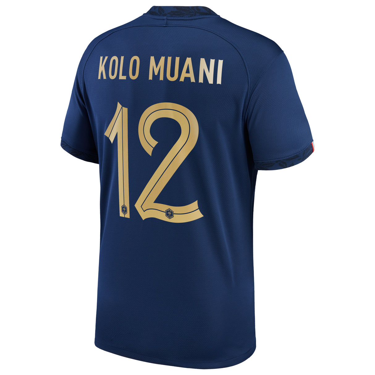 France Home Stadium Shirt 2022 - Randal Kolo Muani 12 - Kit Captain