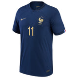 France Home Stadium Shirt 2022 - Ousmane Dembélé 11 - Kit Captain