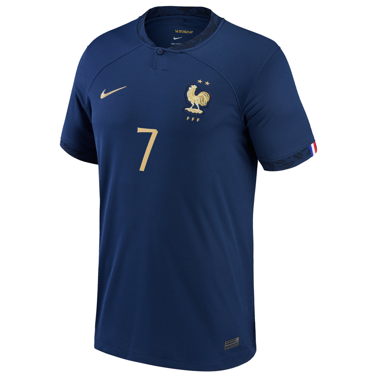 France Home Stadium Shirt 2022 - Antoine Griezmann 7 - Kit Captain