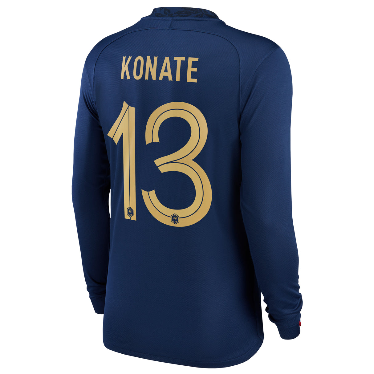 France Home Stadium Shirt Long Sleeve 2022 - Kids - Ibrahima Konate 13 - Kit Captain