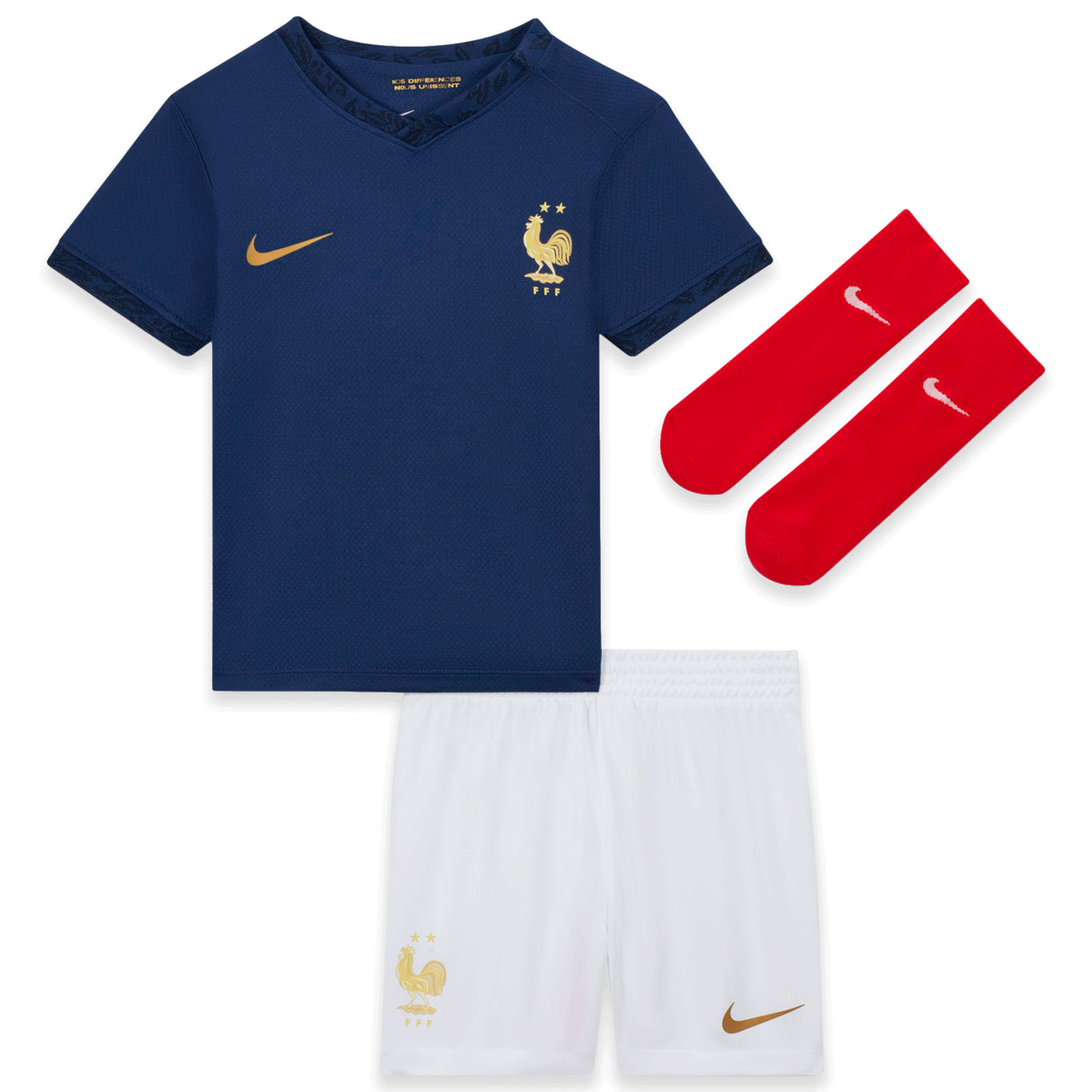 France Home Stadium Kit 2022 - Infant with Camavinga 6 printing - Kit Captain