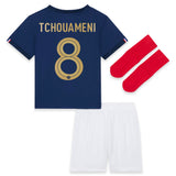 France Home Stadium Kit 2022 - Infants - Aurélien Tchouameni 8 - Kit Captain