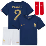 France Home Stadium Kit 2022 - Infants - Benjamin Pavard 2 - Kit Captain