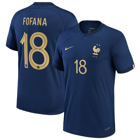 France Home Stadium Shirt 2022 - Kids with Fofana 18 printing - Kit Captain