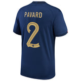 France Home Stadium Shirt 2022 - Benjamin Pavard 2 - Kit Captain